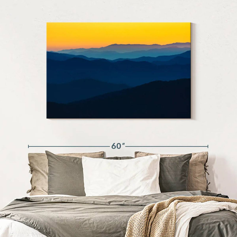 Abstrait lever de soleil, H 32 po x l 48 po