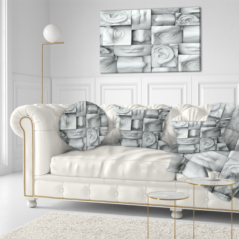 Blocs blancs abstraits - coussin imprimé abstrait