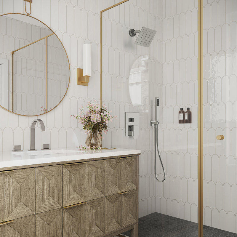 Ensemble de robinet de douche à double fonction, système de douche à pression équilibrée avec douchette, Chrome