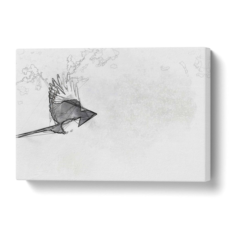 Magpie In Flight - Wrapped Canvas Painting, 50.8 cm H x 76.2 cm W