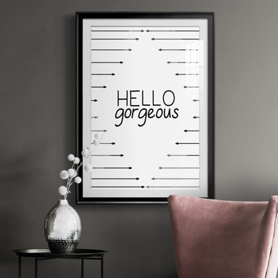 Hello Gorgeous - Matted and Framed Under Acrylic Glass, Large Living Room Wall Art
