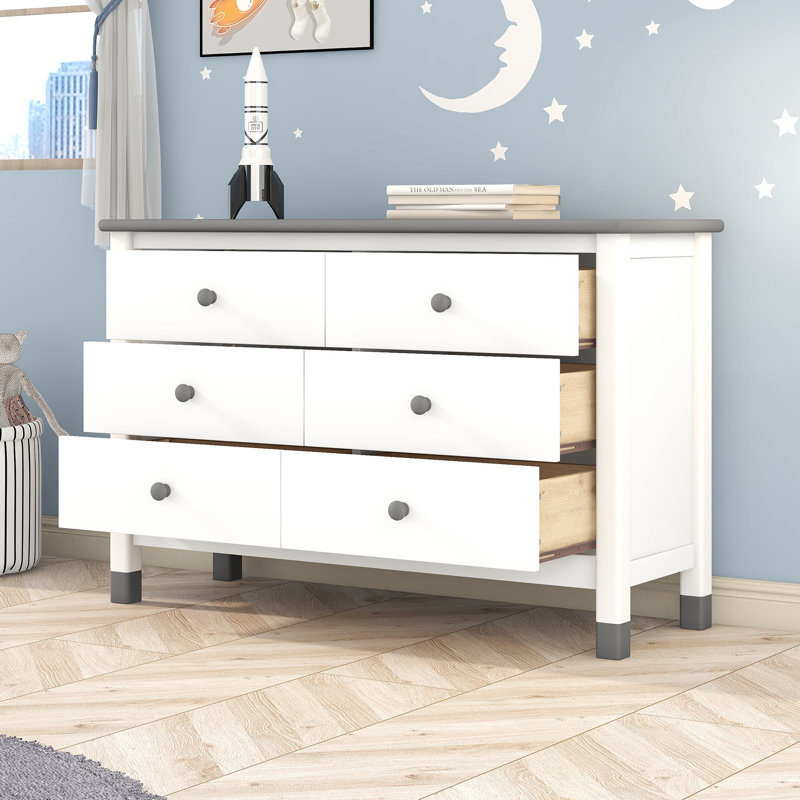 Commode d'appoint en bois massif, Gris