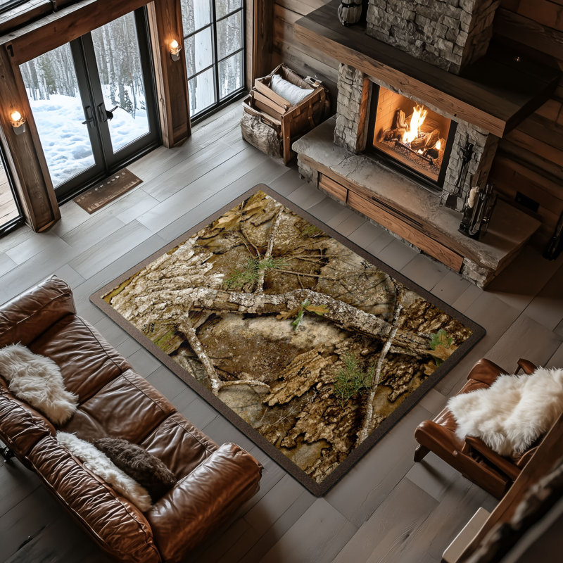 Realtree APX Camouflage Area Rug, Rectangle 3'10" x 5'4"
