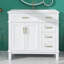 Meuble-lavabo de 36 po avec lavabo en céramique, armoire de rangement moderne avec 2 portes à fermeture douce et 4 tiroirs, élégant pour petite pièce, appartement-621605693