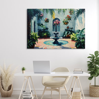Fontaine florale sur toile, par Franklyn Gregory