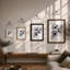 Poppies in Ink Botanical - Framed Print-139045669-139045670