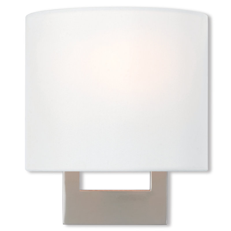 Matiana Steel Flush Mounted Sconce, Brushed Nickel, 9.5" H x 8" W x 3.95" D