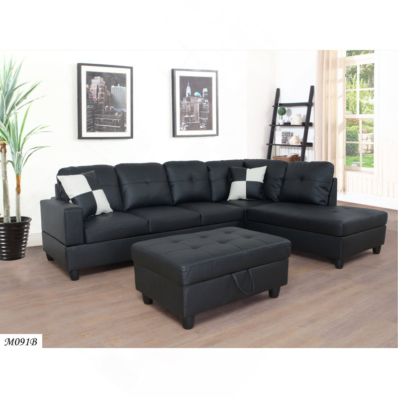 Ensemble de canapé modulaire élégant et confortable avec repose-pieds avec rangement, parfait pour se détendre et recevoir