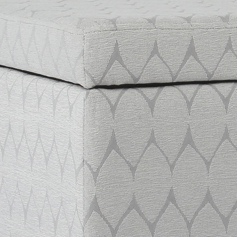 Banc de rangement en tissu texturé Genoveva, Abstrait gris, Brun