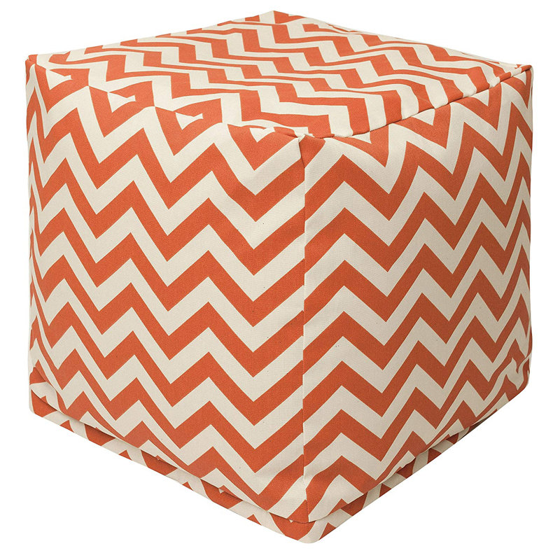 Glanville Upholstered Ottoman, Burnt Orange