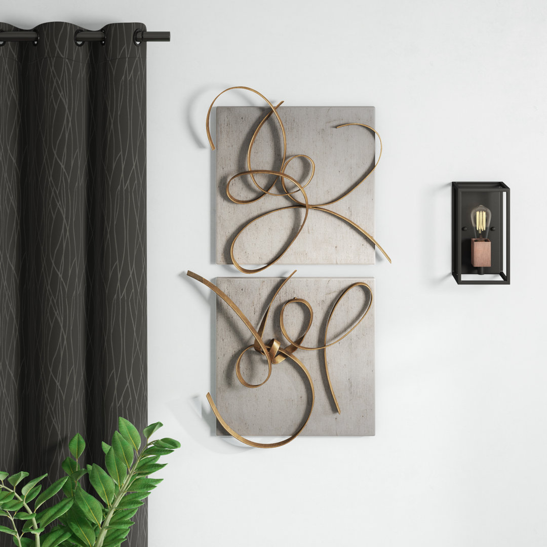 Handmade Modern Abstract Wall Decor on Metal Brayden Studio®