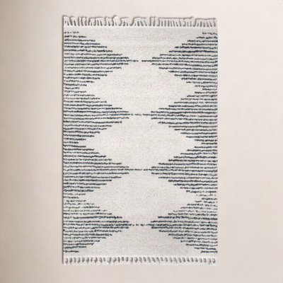 Carnahan Off White Charcoal Moroccan Shag Rug