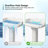 35.4" Tall White Rectangular Vitreous China Pedestal Bathroom Sink with Overflow