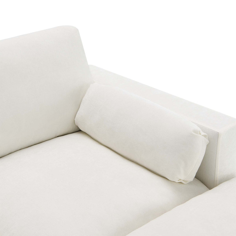 Canapé modulaire 86,5 po Chenille, Chenille blanche