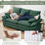 Canapé Ross 83 po Cloud, causeuse double en velours côtelé, causeuse 2 places 800 LBS pour salon, chambre, bureau, petit espace-104239827
