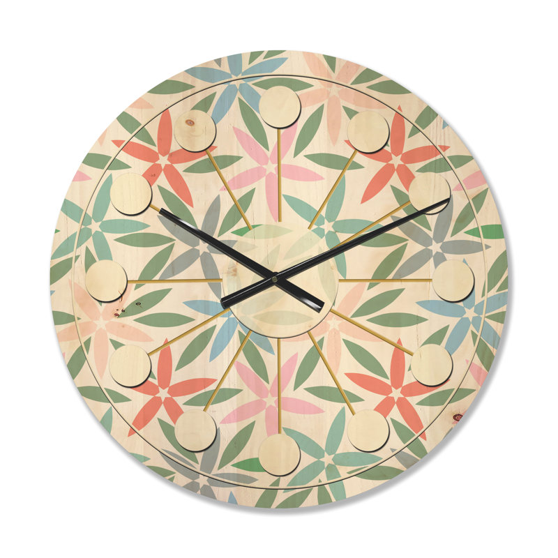 Horloge murale Abstract Flower Design III, Moyen