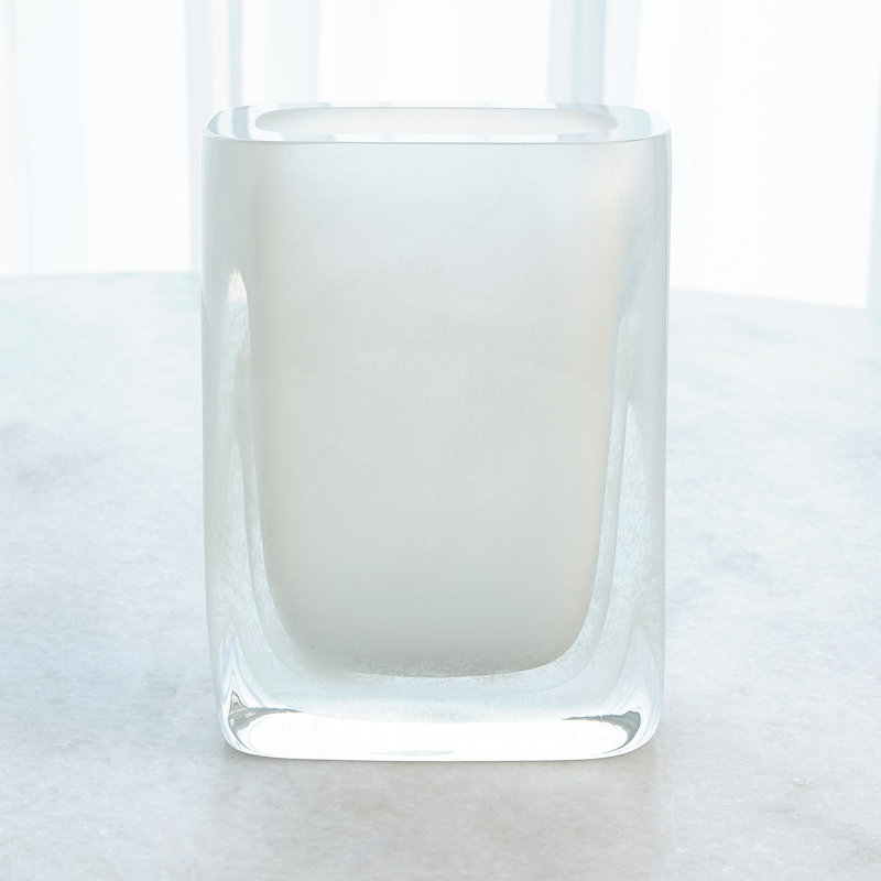 Borealis Vase, 9.75" H x 7.25" W x 4.5" D, White