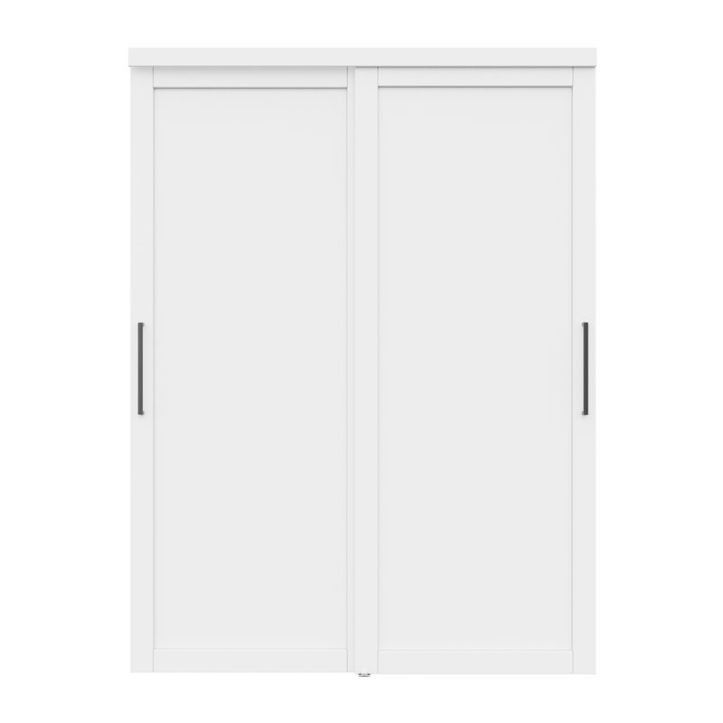 Porte coulissante 60 po x 80 po à 1 panneau avec quincaillerie et poignées non assemblée, 60 po x 80 po, À panneaux