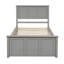Lit plateforme simple avec lit gigogne mobile gris - construction durable et bois massif-1758556608