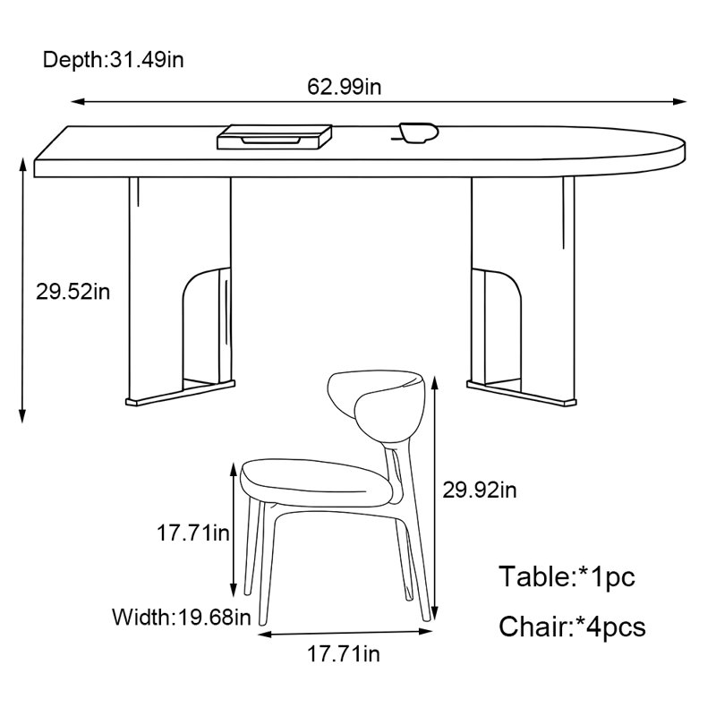 Jalbert, 29.52"H x 62.99"L x 31.49"W