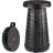 17.7-Inch Grey and Black Adjustable Height Retractable Camping Stool, Portable Chair with Carrying Strap