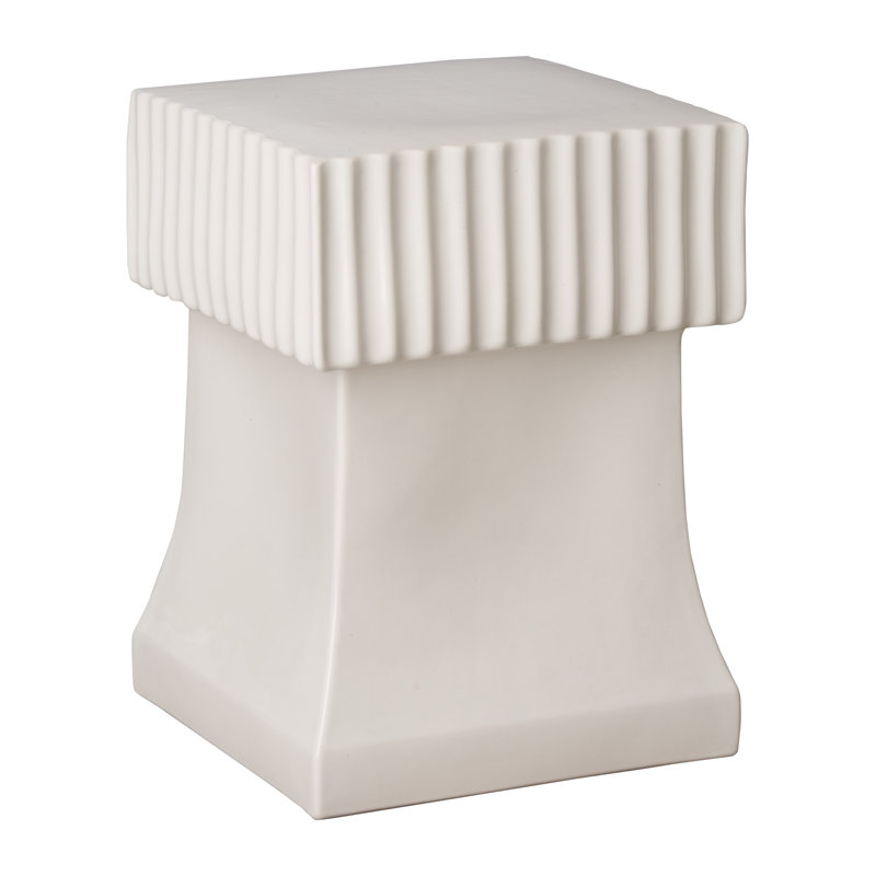 Tabouret décoratif en céramique, Blanc