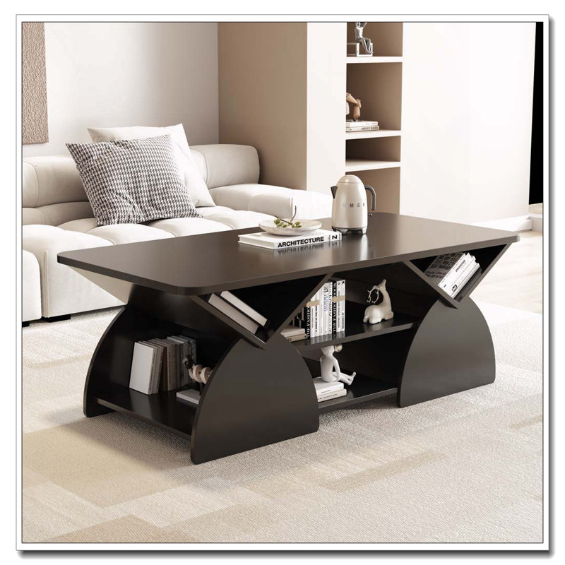Table basse rectangulaire pour le salon, Noir