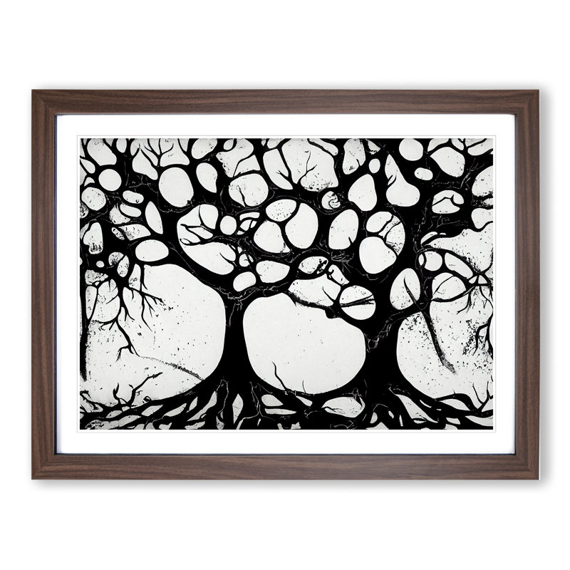 Cosmopolitan Trees - Framed Print, 25cm H x 34cm W x 2cm D, Walnut