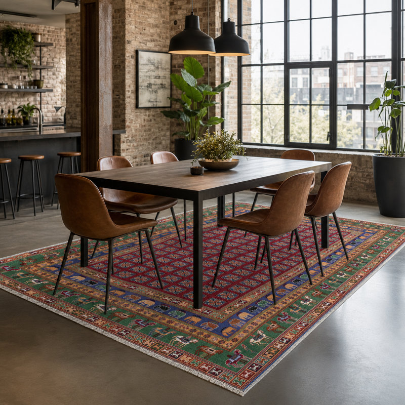 Vintage Look Cotton and Chenille Flatweave Area Rug, 100 x 300 cm