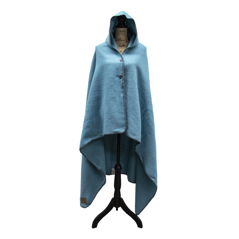 Wooded River Solid Turquoise - Hooded Throw - 72x48, Turquoise