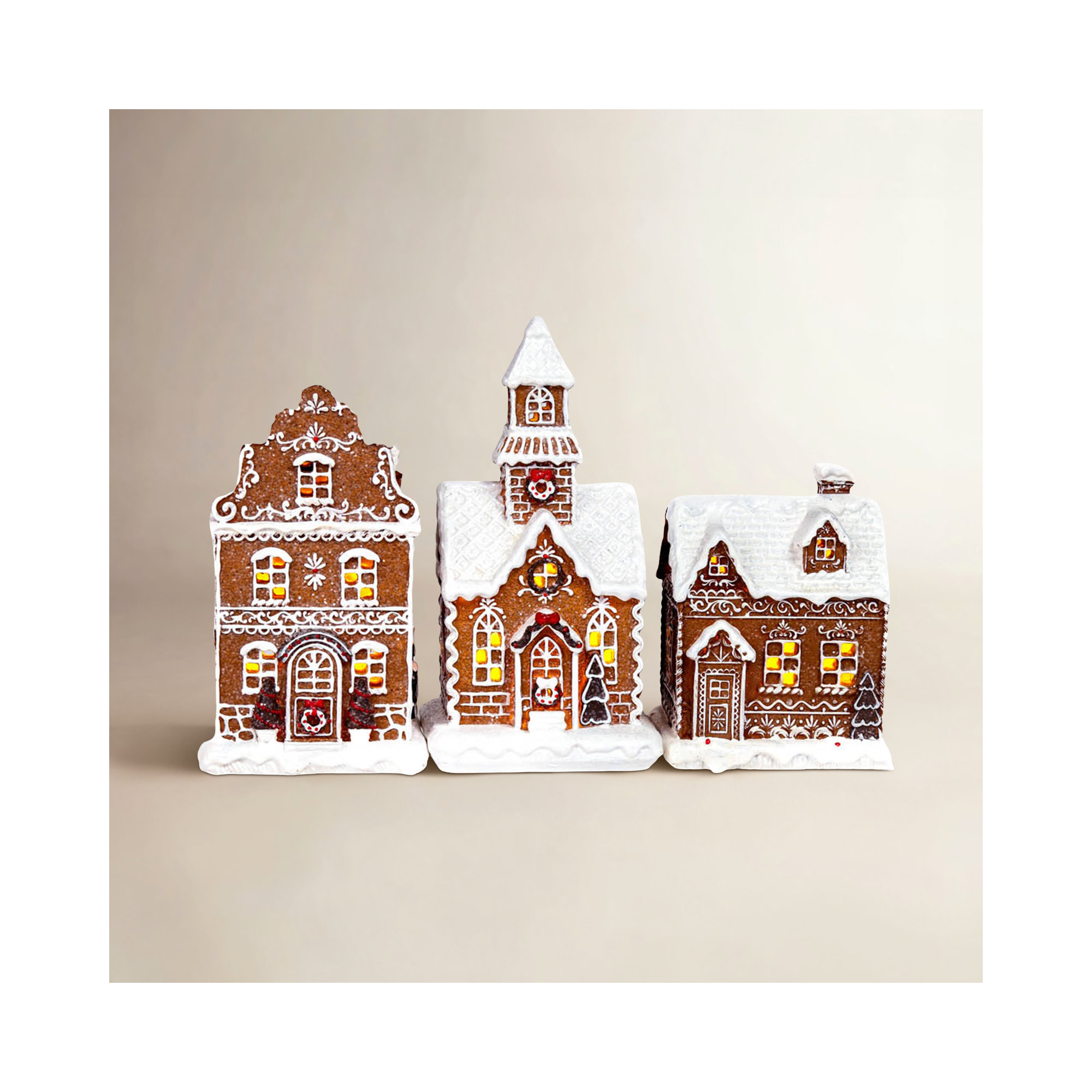Sitting Brown Festive Gingerbread Home