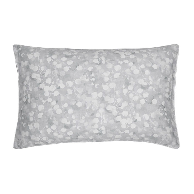 Rosée Gris Floral Pillow Sham, Standard/Twin