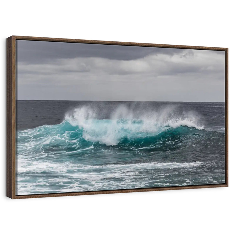 Ocean Wave Pop, Cadre flottant noyer, 43 po x 29 po