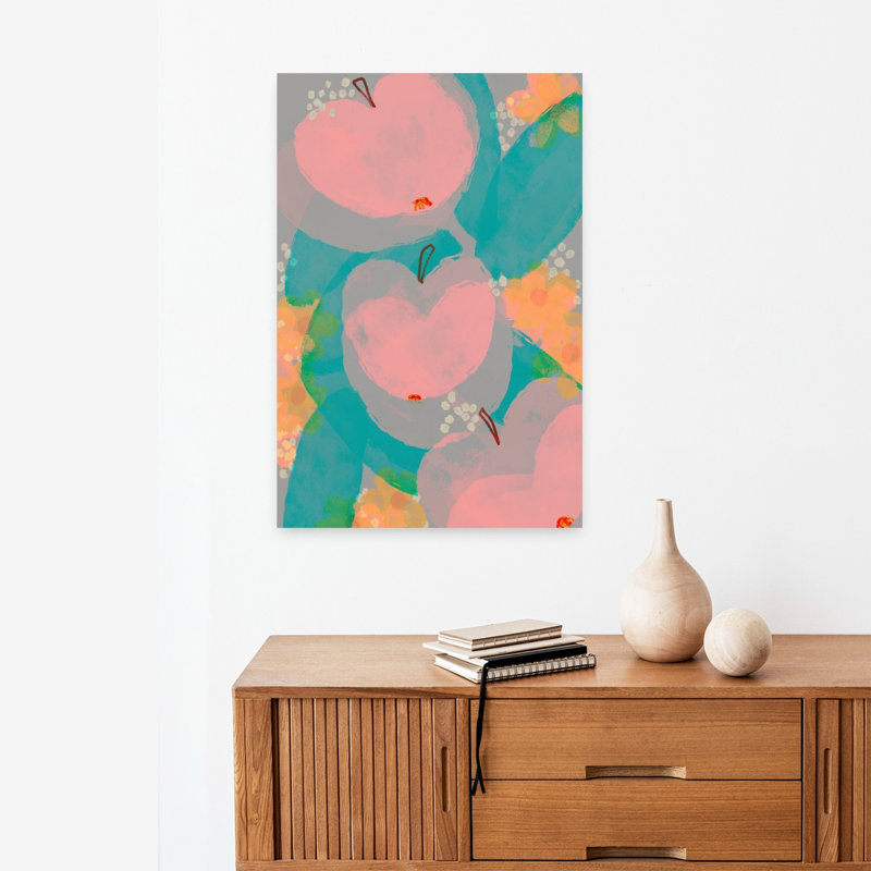 Art mural rose et rose, H 24 po x l 16 po