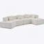 Canapé modulaire moderne en L de 140 po, sans assemblage requis, canapé modulaire Boucle-336868840