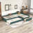 Upholstered Double Daybed with Trundle and Drawer-1430117701