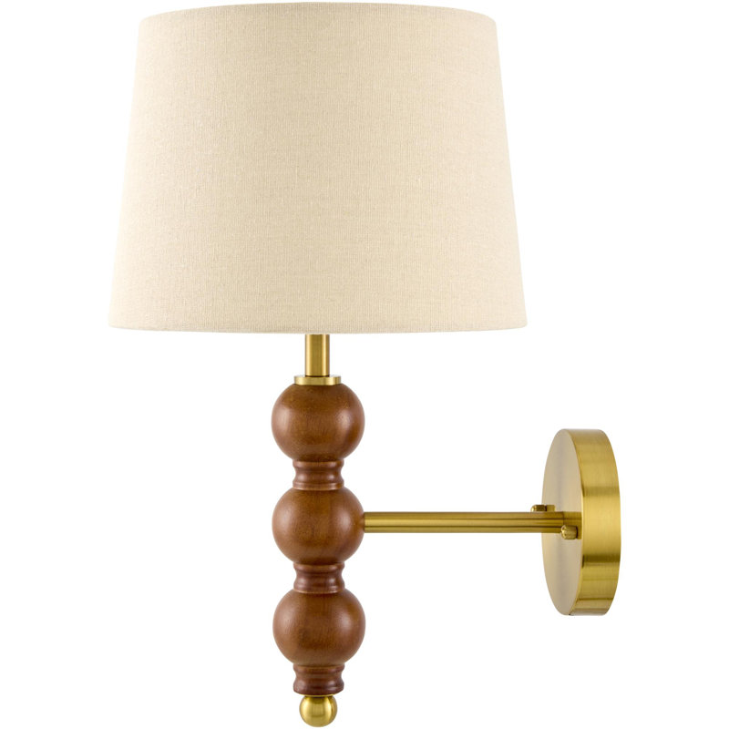 Galey Alix X Livabliss Wiluna Wall Sconce, Beige, Walnut
