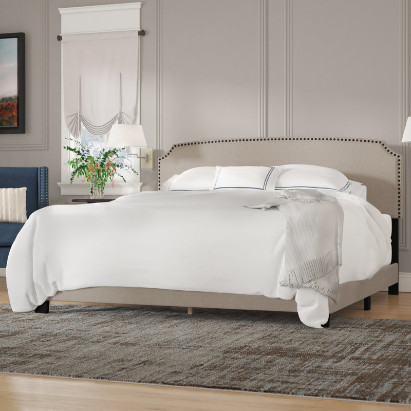 Lit tapissier standard Amick, Très grand, Beige
