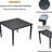 Ember Black 40"X40" Aluminum Patio Dining Table - , Stylish, Modern Design Outdoor With Umbrella Hole Lightweight, Stylish
