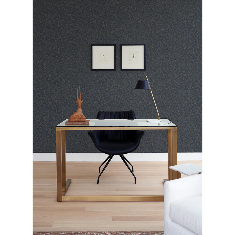 Abstract Metallic Wallpaper Roll, Dark Blue