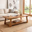 Table basse rectangulaire en bois massif avec rangement pour le salon 55,12 po