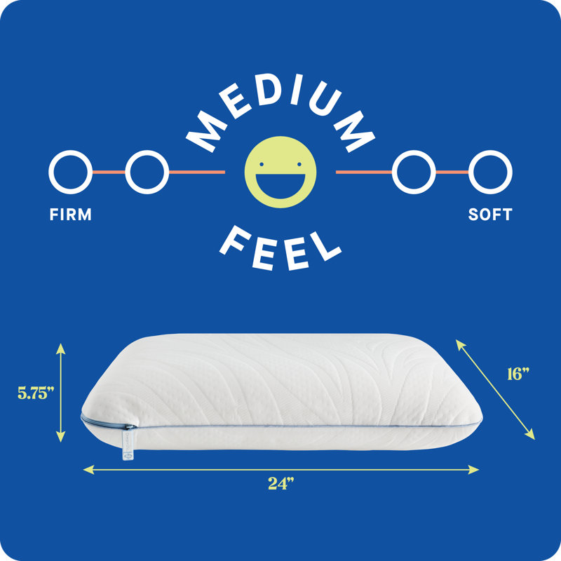 Sealy Dreamlife Memory Foam Medium Pillow, Standard - Dual Pack