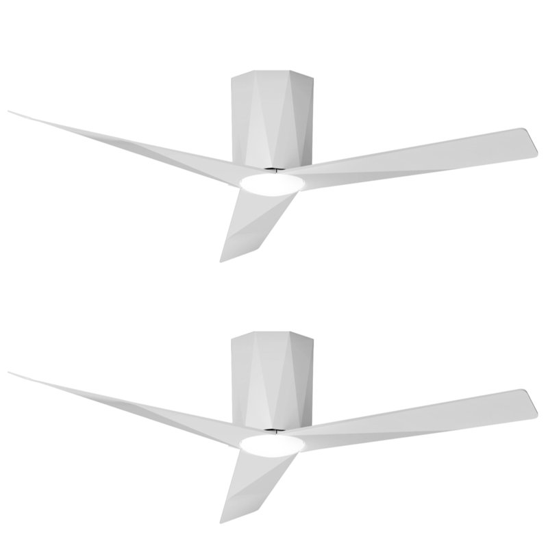 2 pièces 52 pouces ventilateur de plafond avec lumière, Blanc