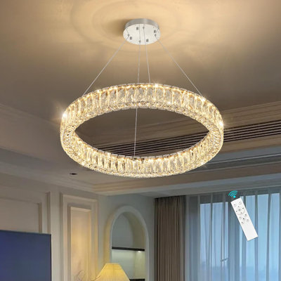 Modern Dimmable Led Crystal Ring Chandelier