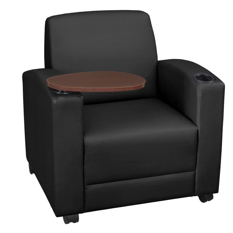 Chaise de réception l 31 "Nova, Similicuir noir