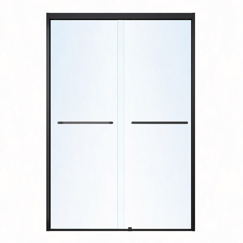44-48*72" Frame Double Sliding Soft-Close Shower Doors, Bathroom Sliding Shower Door, (6Mm) Thick SGCC Tempered Glass Door For Bathroom Door