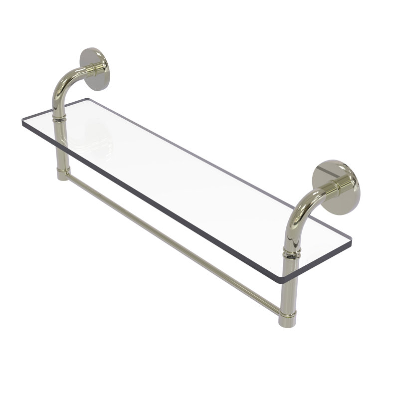 Tablette murale Tioga, Nickel poli, 8" H x 22" W x 5" D