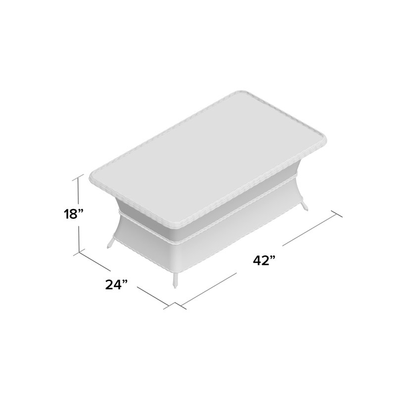 Sky 42'' Glass Outdoor Coffee Table