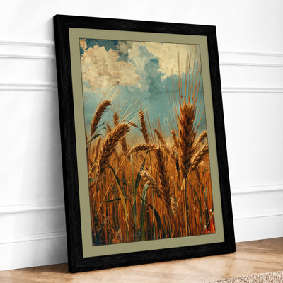 Golden Wheat Field Rustic - Framed Print
