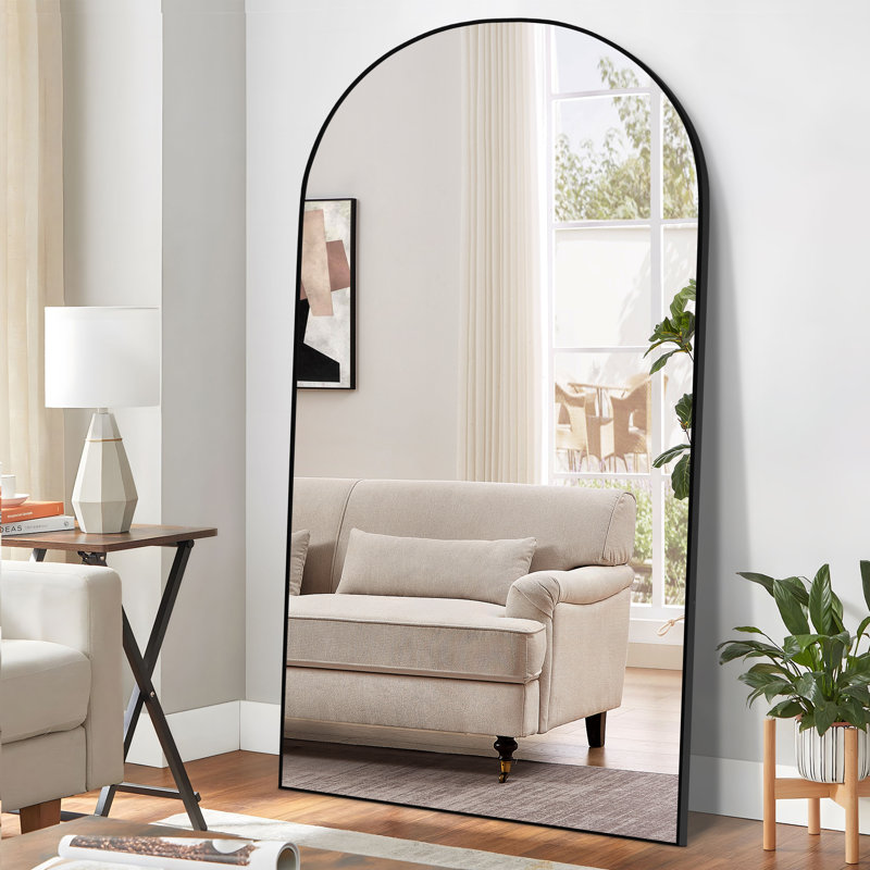 Andin Arch Metal Full Length Mirror, Black, 71" x 32"